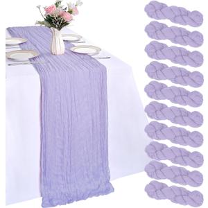 10 Pack Lilac Purple Table Runner 10ft Cheesecloth Table Runner 120 Inch Gauze Boho Rustic Sheer Cheese Cloth for Summer Banquet Picnic Baby Shower Party Wedding Holiday Dcor