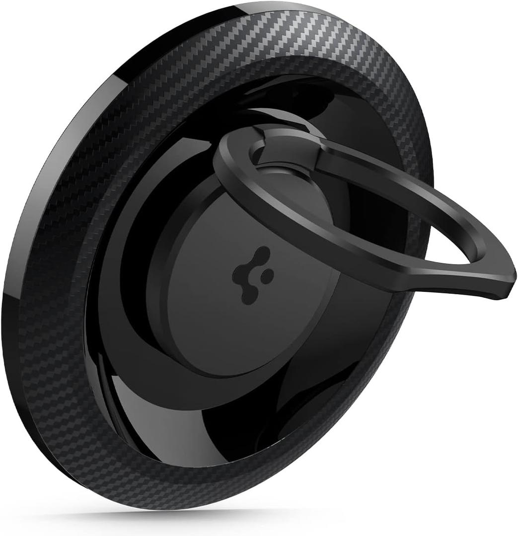 Spigen O-Mag Ring (MagFit) Magnetic Phone Holder Grip Designed for MagSafe & Pixelsnap Compatible with iPhone 16, 15, 14, 13, 12 and Pro/Pro Max Series, Pixel 10 Series and Magnetic-Cases - Carbon