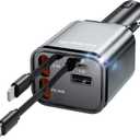 Retractable Car Charger Adapter for iPhone 17, 4 in 1 Fast Charging Car Phone Charger, 69W USB C Car Truck Accessories, Road Trip Essentials Gift for Men Women for iPhone 17 Pro Max/ 16/ 15/ 14/ 13/ 12, Galaxy