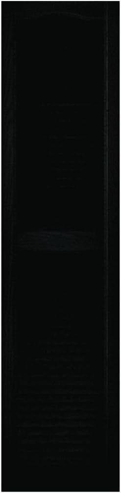 Louvered Shutters, Pair, Black Vinyl, 15 x 60-In., Pr.