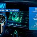 3 x 66W Fast Car Charger 4-Port USB C  PD 20W + QC 3.0 + 2 USB 2.4A, Cigarette Lighter Adapter with LED Voltage Meter, Compatible with iPhone 15/14/13, Samsung Galaxy, iPad & Android Devices RDRKR