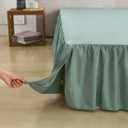 Bed Skirt Full Size Ruffled Bed Skirt with Split Corners, Full Bed Skirts 18 Inch Drop with Platform, 18'' Full, Sage Green