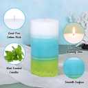 Mint Scented Pillar Candles - 3x6 inch Aromatherapy Candles, Long Lasting 70+Hours Clean Burning, Perfect for Meditation Spaces, Home Offices