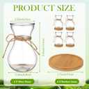 Bulb Glass Vases for Flowers Forcing Hyacinth Clear Decorative Bulb Vase with Round Bamboo Coaster for Home Office Table Decoration(4 Pcs)