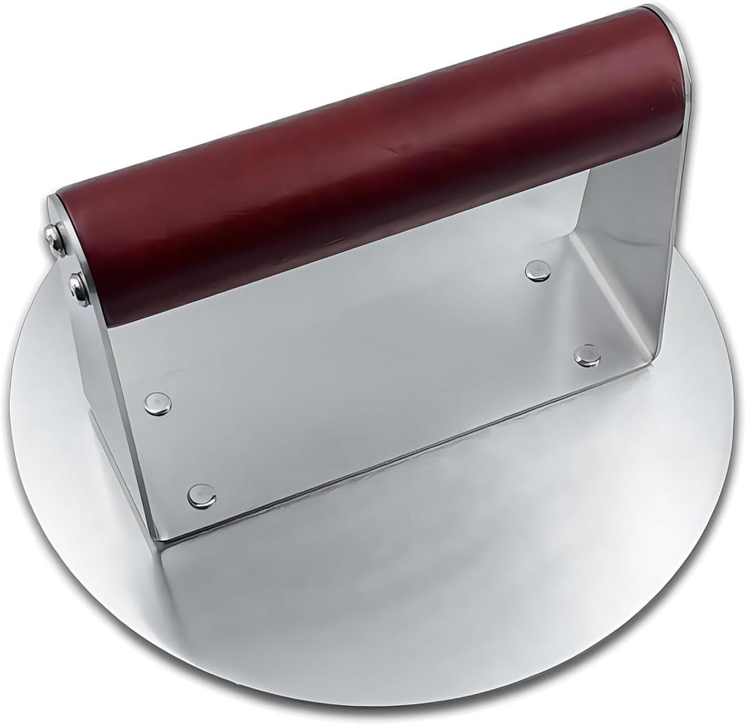 Beechwood Handle Burger Patty Press Stainless Steel Base Multipurpose Kitchen Tool for Meats Fish Vegetables Food Press Kitchen Gadget