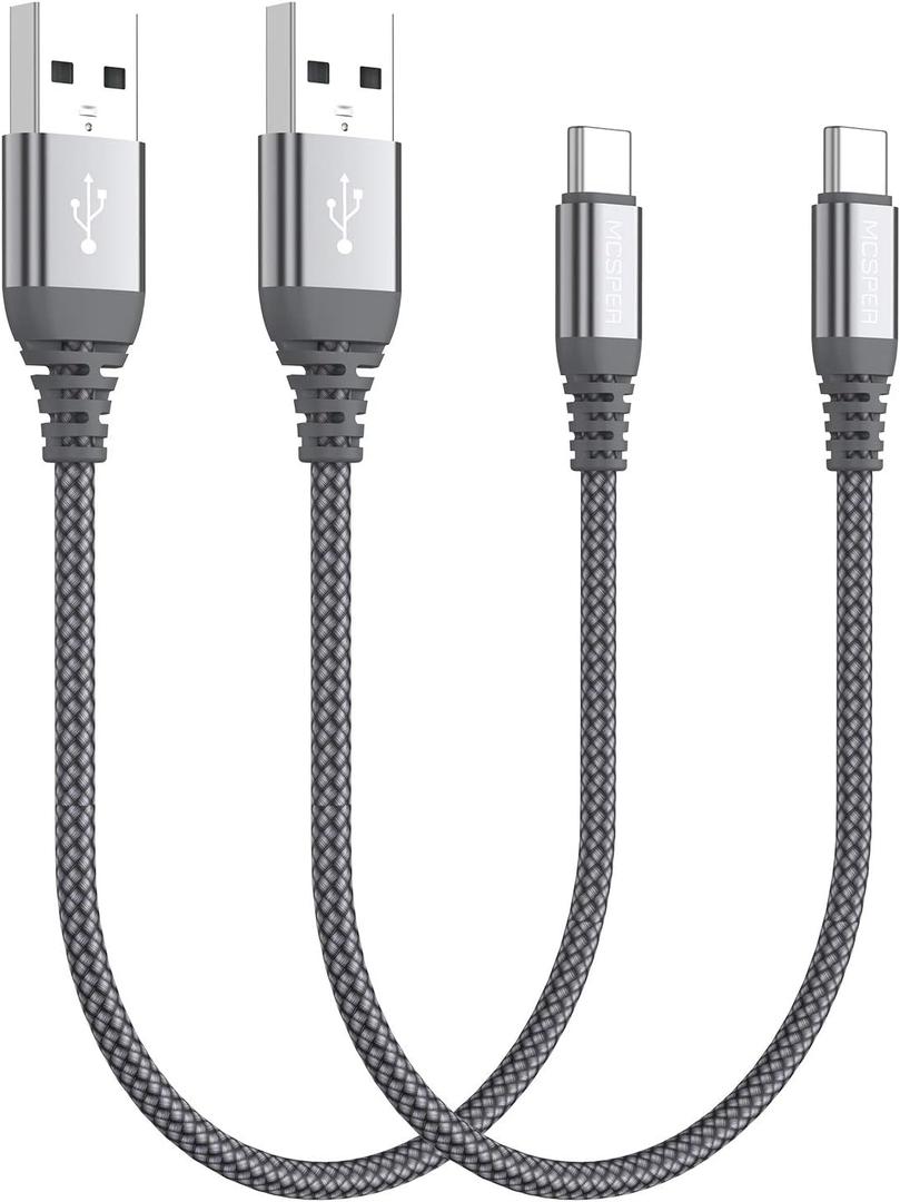 5 x Short USB C Cable(0.5ft 2-Pack),USB Type C Charger Nylon Braided Fast Charging Cord Compatible iPhone 16/15 Pro/15 Pro Max Samsung Galaxy S10+ S9 S8 Plus,Note 9 8,LG G6 G7 V35,Pixel 2 XL