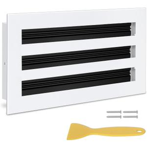12x6 Modern AC Vent Cover (Duct Opening Cutout), Decorative White Air Vent, All Aluminium Standard Linear Slot Diffuser, Low Noise - Register Grille for Ceiling, Walls & Floors