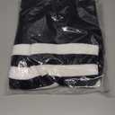 Saodimallsu Womens Striped Sweater Dress V Neck Collared Long Sleeve Slim Fit Ribbed Knit Trendy Mini Dresses (Medium, Black)