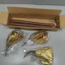 Briful Amaryllis Artificial Christmas Flower Stems, 19.7" Gold Glitter Faux Amaryllis with Detachable Heads for Xmas Home Party Wedding Bouquet Vase Arrangement Decor