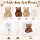 Geosar 36 Pack Wedding Favors Bear Soap Gift with Thank You Cards and Boxes for Baby Shower Decoration Guest Gift Engagement Party Bridal Favors Supplies(White Brown)