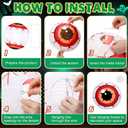 Baquler 12 Pcs 12 Inch Halloween Eyeball Paper Lanterns Spooky Hanging Decoration Eyeball Lanterns for Home Garden Indoor Outdoor Summer Halloween Party Decoration Supplies
