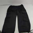 Cargo Pants for Women High Waisted Casual Pants Baggy Y2k Straight Wide Leg Pants with Pockets Streetwear, Black, XL