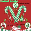 6Pcs Christmas Candy Cane Foil Balloons, Gold Green and Red Christmas Party Decorations, Holiday Celebration Supplies, Suitable for Home, Office, and Children's Christma Parties