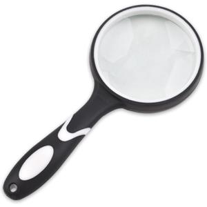 Magnifying Glass 10X Handheld Reading Magnifier for Seniors & Kids, Thickened Magnifying Lens with Non-Slip Rubber Handle, Ideal for Reading Small Prints Hobby Observation Inspection (White)