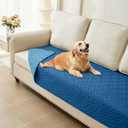 hyha Waterproof Dog Blanket, Soft Pet Bed Blankets, Waterproof Sofa Couch Cover for Dogs Washable, Reversible Pet Couch Covers for Sofa Furniture (30x70 Inch, Navy Blue/Blue)