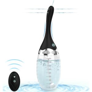 Automatic Electric Enema Bulb with 3 Speeds, Silicone Enema Anal Douche Cleaner for Men Women Colon Cleansing, Remote Control Reusable Enema Kit Cleaner Anti-Backflow Douche for Easy Cleaning 15oz