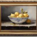 uniro Vintage Gold Framed Wall Art, Vintage Lemons Still Life Canvas Art Prints Painting, Antique Fruit Wall Art Picture, Rustic Kitchen Art Farmhouse Wall Decor for Kitchen, Dining Desktop Decor - 16x24Inch