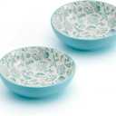 Pfaltzgraff Venice Set of 2 Pasta Bowls, 8 Inch, Teal and White