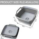 Tiawudi Dishpan for Washing Dishes, 2.4Gal/9L Wash Basin with Draining Plug Carry Handles, Collapsible Bucket for Cleaning, Portable Sink, Foldable Plastic Tub, 1PC