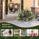 Alupssuc Set of 2 18 Inch Pre-lit Outdoor Christmas Tree with 50 Multi-Color Lights, Timer, Battery Operated Pre-Decorated Frosted Christmas Urn Filler for Pathway &Porch& Yard Decorations, 18 Inch