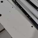 Martha Stewart Ollie Home Office Desk with 3 Drawers in White with Polished Brass Hardware