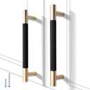 2 Pack 5 Inch 128 mm Knurled Cabinet Handles Cabinet Pulls Aluminum Handles Knurled Drawer Pulls Gold and Black Oxidation Finish with Diamond Pattern 6" Length (5" Hole Center)
