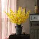 Nubry 12pcs Artificial Orchids Flowers Fake Silk Dancing Lady Orchid Faux Long Stem Flowers in Bulk for Home Wedding Office Party Festive Indoor Outdoor Decoration (Yellow)