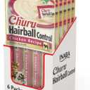 INABA Churu Hairball Control, Functional, Creamy Lickable Pure Cat Treat with Taurine & Vitamin E, 0.5 Ounces Each, 24 Tubes (4 per Pack), Chicken Recipe