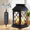 Candle Warmer Lamp with Timer, Dimmable Candle Warmer Lantern for Large 3 Wick Jar Candles Vintage Enclosed Metal Candle Lamp Farmhouse, Wax Melts Warmer, Home Decor Birthday Gifts for Women Mom