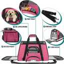 PetAmi Airline Approved Pet Carrier for Cats & Small Dogs, Soft Sided TSA Travel Carrier Bag Sherpa Bed, Breathable Mesh Ventilation, Collapsible Bowl, Fit Under Seat, Up to 18 lbs, Large Heather Pink
