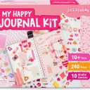 jackinthebox DIY Journal for Girls Ages 812, 242 pcs Scrapbook Kit, Girls Journal Kit, Includes 10 Mental Health Exercises, Valentines Day Gift for 8 9 10 11 12 Year-Old Girls (Pink)