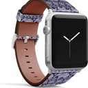 Mingdao Band Compatible with Apple Watch Series 7 6 5 4 3 2 1 SE,38mm 40mm 41mm Patterned Leather Replacement Strap (Tribal Elephant-Wb05)