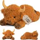 Wepop 5lbs Highland Cow Weighted Stuffed Animals, 22in Giant Highland Cow Gift Plush Toy, Adorable Stuffed Animal for Kids and Adults Highland Cattle Plushie Pillow Decor