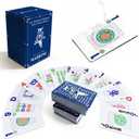 166-Pcs Mahjong Playing Cards - Waterproof & Non-Slip PVC Material, Large Font for Easy Reading, Durable & Portable, Ideal for Beginners & Elderly, Perfect for Travel, Camping,Family Games