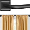 Black Curtain Rods for Windows 48 to 90 Inches(4-7.5Ft), Wrap Around Curtain Rods, Room Darkening Curtain Rod for Bedroom Living Room