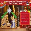 3 x Nativity Ornaments for Christmas Tree - Christian Gifts for Women Nativity Scene Religious Christmas Ornaments Decorations Xmas Keepsake (Gold)