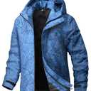 BANTREK Men's Winter Ski Jacket Water Resistant Warm Snow Coat Windproof Insulated Snowboard Rain Jackets with Hood (Dark Blue Camo,XX-Large)