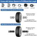 11x4.00-5 Lawn Mower Tires Flat Free Gray Rim with 3/4", 5/8" and 1/2" bearings, 3.6"-6.7" Centered Hub, 11x4.00-5 Tire for Zero Turn Front Lawn - 2Pack