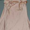 Realtix Satin Silk Backless Tube Tops Maxi Dress for Women Low Back Hollow Out Elegant Strapless Long Dresses Wedding Guest Pink