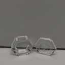 Karenhi Clear Hexagon Acrylic Wedding Ring Box - Romantic Engraved Bearer Box Holder for Ceremony Engagement Proposal Gift & Jewelry Storage