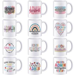 Didaey 12 Pcs Administrative Professional Day Gifts Bulk, Admin Assistant Gifts 11 oz Ceramic Mug Secretary Gift for Office Staff Coworkers Employee Women Men