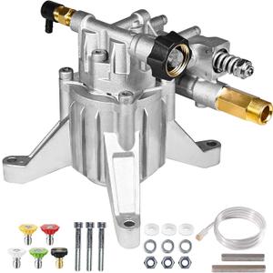 Yamatic 7/8" Shaft Vertical Pressure Washer Pump 3000 PSI @ 2.5 GPM Replacement Pump for Power Washer, Compatible with GCV160, GCV190, Homelite, Troybilt, Ryobi, Rear Facing Inlet/Outlet