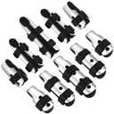 BBTO 10 Pieces Finger Splints Metal Padded Support Finger Stabilizer with Soft Foam Interior and Loop Straps, 3 Sizes(10 Pieces,Black) (Small)