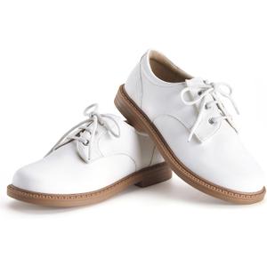 PATPAT Boys Girls Dress Shoes,Oxford Loafers Formal School Shoes for Toddler Little Big Kids (White, 9)