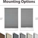 DEZ FURNISHINGS Cordless 1.5" Blackout Cellular Shade, Energy Saver, 21.5" W x 36" H, Anchor Gray