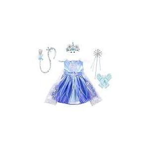 Dressy Daisy Toddler Little Girls Ice Princess Snow Queen Halloween Birthday Christmas Dress Up Costume with Cape
, 120