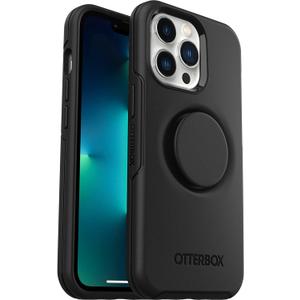 OtterBox iPhone 13 Pro Otter + Pop Symmetry Series Case - Black, Integrated PopSockets PopGrip, Slim, Pocket-Friendly, Raised Edges Protect Camera & Screen