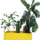 40" L x 16" W x 18" H Metal Large Rectangular Planter - Long Planter Box for Outdoor Patio/Porch Planter Boxes Outdoor Modern Design for Plants, Flowers, Garden,Spliced Flower Pot (Yellow)