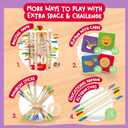 Nene Toys BALLFALL Jumbo Montessori Wooden Board Game for Kids 3 4 5 6 Years Colorful Sticks, Dice & Cards Fine Motor Skills Toy, Math & Counting Game Educational Gift for Boys Girls Ages 3-9, Medium, Small