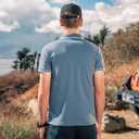 Men's Stripe Short Sleeve T-Shirt Mens Classic Casual Stripe Loose Shirts (Blue, XL)